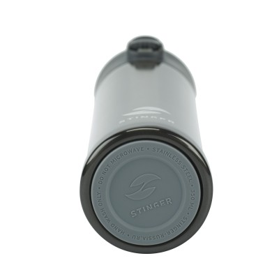 Термокружка Stinger, 0,35 л, сталь/пластик, чёрный глянцевый, 8,4 x 7 x 21,2 см