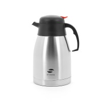 Термо-кофейник Stinger, 1,5 л, широкий, сталь, серебристый, чёрные вставки