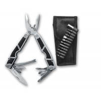 Мультитул Stinger, сталь/пластик (серебр.-черн.), 10 инструм., нейлон.чехол, 12 насадок,короб.картон Мультитул Stinger, сталь/пластик (серебр.-черн.), 10 инструм., нейлон.чехол, 12 насадок,короб.картон