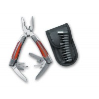 Мультитул Stinger, сталь/дерево (серебр.-коричн.), 9 инструм., нейлон. чехол,12 насадок,короб.картон Мультитул Stinger, сталь/дерево (серебр.-коричн.), 9 инструм., нейлон. чехол,12 насадок,короб.картон