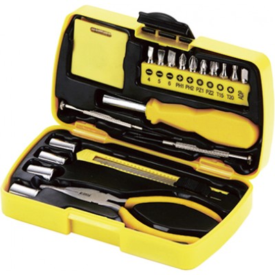 Набор инструментов Stinger, 20 инструментов, в пластиковом кейсе, 160х40x90 мм, желтый