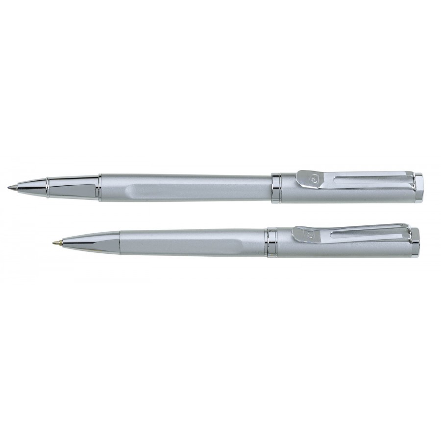 Набор Pierre Cardin PEN&PEN: ручка шариковая + роллер. Цвет - серебристый. Упаковка Е.