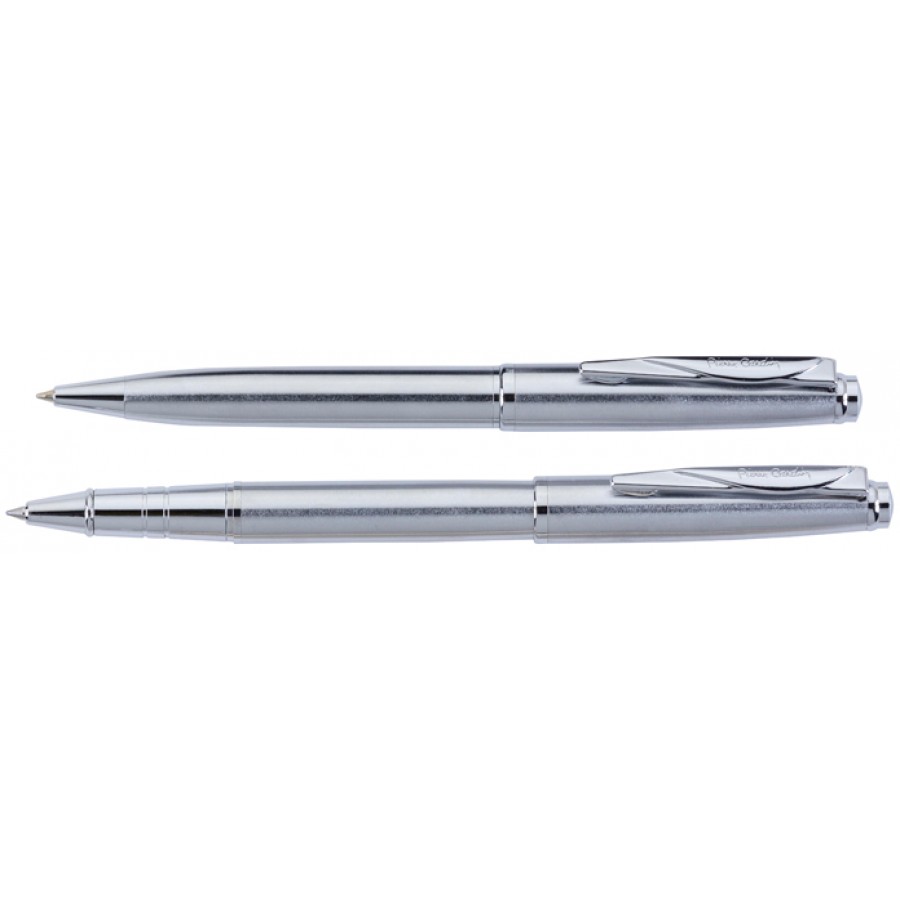 Набор  Pierre Cardin PEN&PEN: ручка шариковая + роллер. Цвет - серебристый. Упаковка Е.