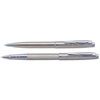 Набор  Pierre Cardin PEN&PEN: ручка шариковая + роллер. Цвет - стальной. Упаковка Е.