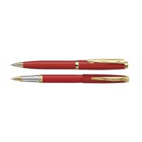 Набор Pierre Cardin PEN&PEN: ручка шариковая + роллер. Цвет - красный.Упаковка Е.