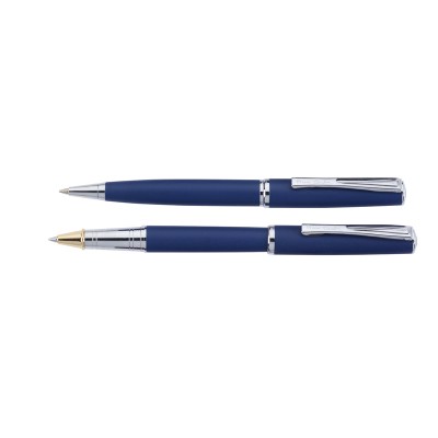 Набор  Pierre Cardin PEN&PEN: ручка шариковая + роллер. Цвет - синий матовый. Упаковка Е.