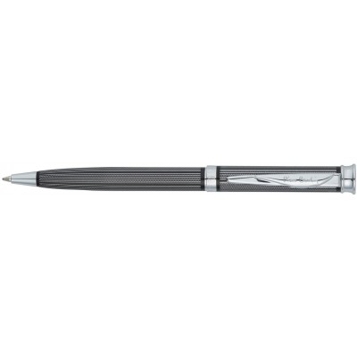 Ручка шариковая Pierre Cardin TRESOR. Цвет - черный и серебристый. Упаковка В.