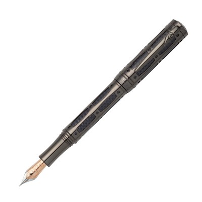 Ручка перьевая Pierre Cardin THE ONE, цвет - черненая сталь и черный. Упаковка L.