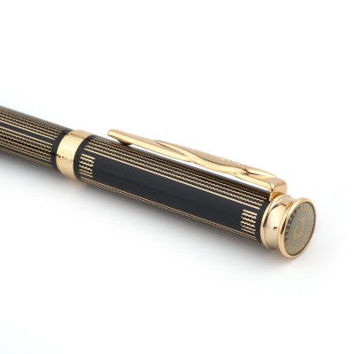 Ручка-роллер Pierre Cardin TRESOR. Цвет - черный и золотистый. Упаковка В