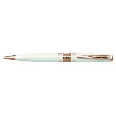 Ручка шариковая Pierre Cardin SECRET. Цвет - белый с орнаментом. Упаковка L.