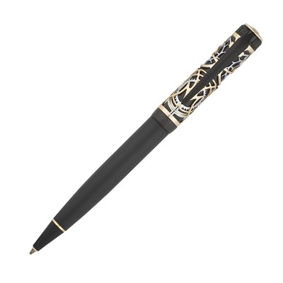 Ручка шариковая Pierre Cardin L'ESPRIT, цвет - матовый черный/золотистый. Упаковка L.
