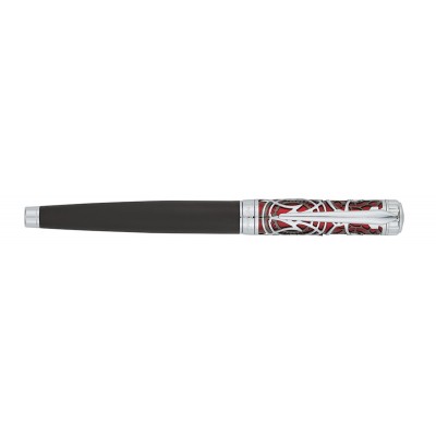 Ручка-роллер Pierre Cardin L'ESPRIT, цвет - матовый черный/красный. Упаковка L.