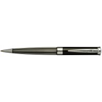 Ручка шариковая Pierre Cardin TRESOR. Цвет - черный и серебристый. Упаковка В.