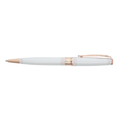 Ручка шариковая Pierre Cardin SECRET Business, цвет - белый с орнаментом. Упаковка B
