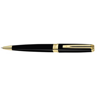 Шариковая ручка Waterman Exception Slim Black GT. Детали дизайна: позолота 23К.