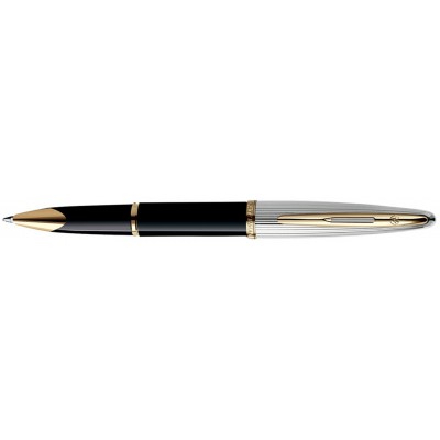 Роллерная ручка Waterman Carene Deluxe Black. Детали дизайна - позолота 23К.