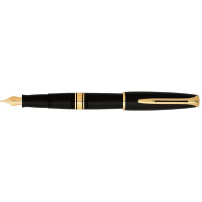 Перьевая ручка Waterman Charlestone Ebony Black  GT. Перо - золото 18К, детали дизайна: позолота 23К