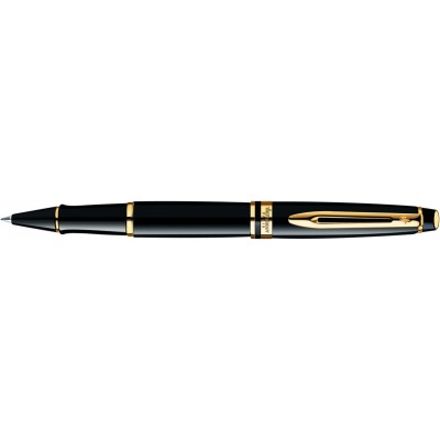 Роллерная ручка Waterman Expert Black GT. Корпус - лак, детали дизайна: позолота