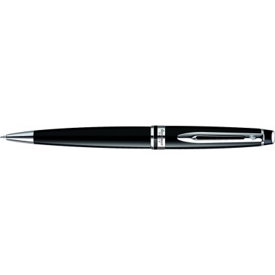 Роллерная ручка Waterman Expert Black CT. Корпус - лак, детали дизайна с палладиевым покрытием
