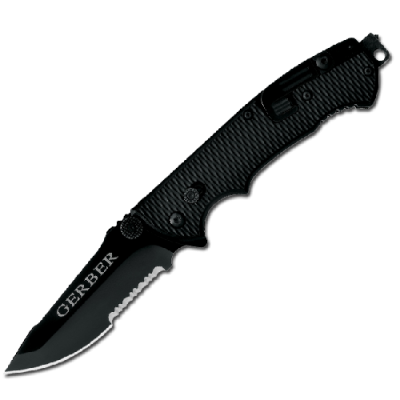 Нож Gerber Tactical Hinderer CLS, черный, серейторное лезвие, коробка, 22-01870 Нож Gerber Tactical Hinderer CLS, черный, серейторное лезвие, коробка, 22-01870