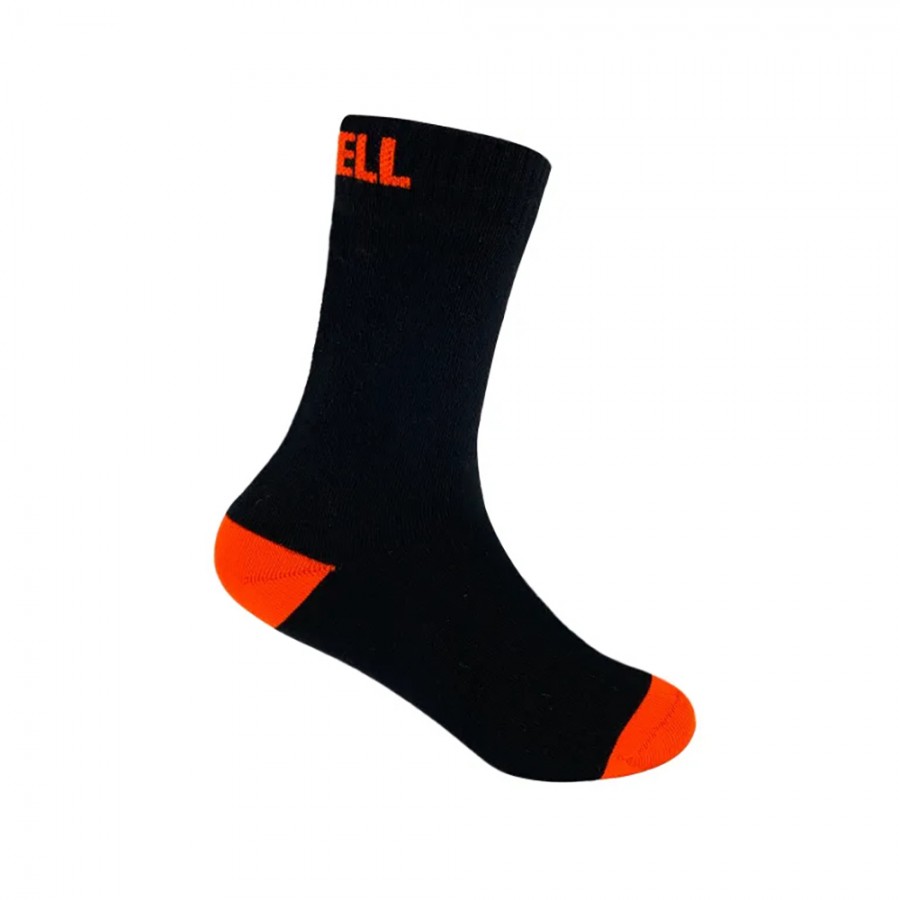 Водонепроницаемые носки детские DexShell Ultra Thin Children Socks L (20-22 см), черный/оранжевый, DS543BLKL