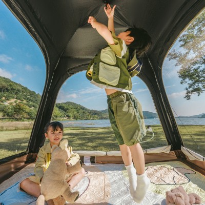 Палатка Naturehike Ango Automatic CNK2550WS010 трёхместная, большая, c навесом, светло-серая с серым Палатка Naturehike Ango Automatic CNK2550WS010 трёхместная, большая, c навесом, светло-серая с серым