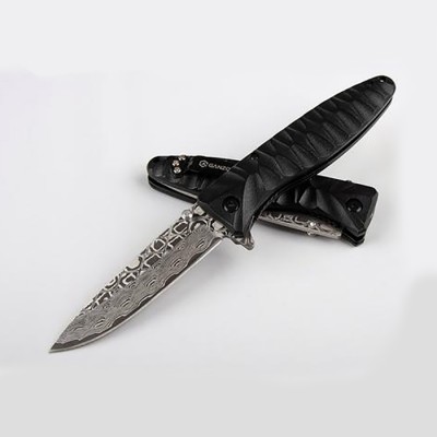 Нож Ganzo G620 черный (травление), G620b-2