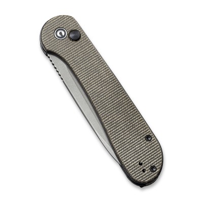 Складной нож CIVIVI Button Lock Elementum 14C28N Steel Gray Stonewashed Handle G10 Gray Stonewashed