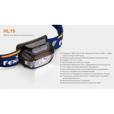 Налобный фонарь Fenix HL15 черный