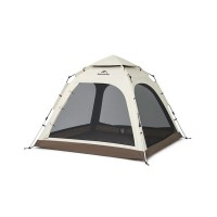 Палатка Naturehike Ango Automatic CNK2550WS010 трёхместная, малая, c навесом, бежевая с коричневым