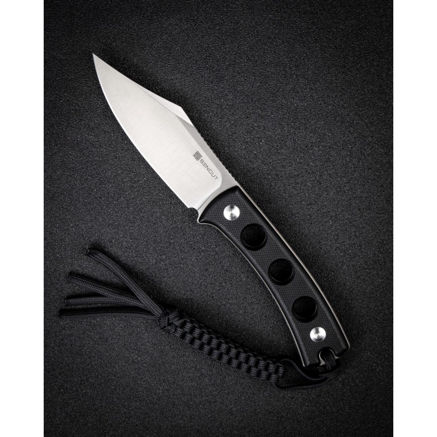 Нож SENCUT Fixed Blade Waxahachie 9Cr18MoV Steel Satin Handle G10 Black