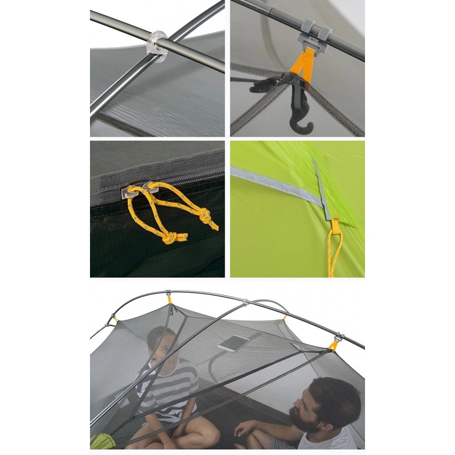 Палатка 2-местная Naturehike сверхлегкая Mongar NH17T007-M, 20D , светло-зеленый, 6927595708088