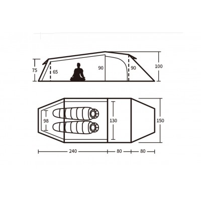 Палатка 2-местная Naturehike Opalus NH17L001-L, 20D, зеленый, 6976023924781