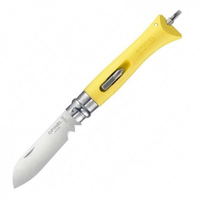 Нож Opinel №09 DIY, нержавеющая сталь, сменные биты, желтый, блистер (2138), 002138