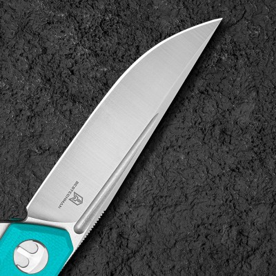 Нож Bestechman Mini Dundee сталь D2, рукоять G10 голубая