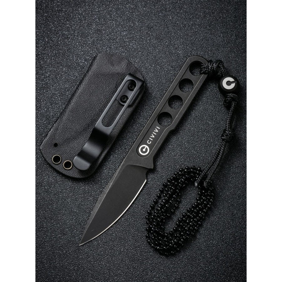 Нож CIVIVI Fixed Blade Circulus 10Cr15CoMoV Steel Black Stonewashed Handle Ostap Hel Design