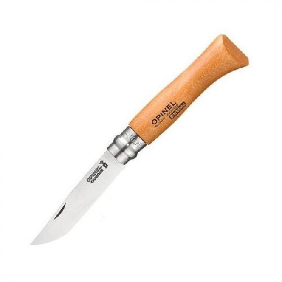 Нож Opinel №8, углеродистая сталь, рукоять из дерева бука