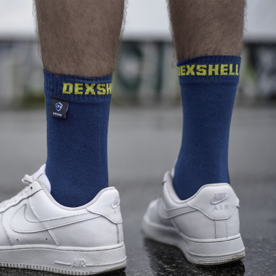 Водонепроницаемые носки DexShell Ultra Thin Crew M (39-42), синий/желтый, DS683NLM