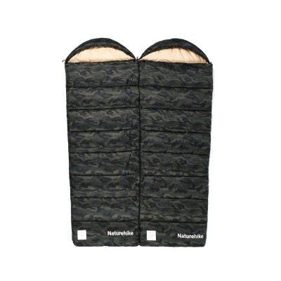Ультралёгкий спальный мешок Naturehike CNK2350WS023 M320 хлопковый с капюшоном весна осень камуфляжный, молния справа