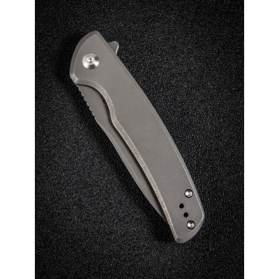 Складной нож SENCUT Tynan 10Cr15CoMoV Steel Gray Stonewashed Handle Stainless Gray