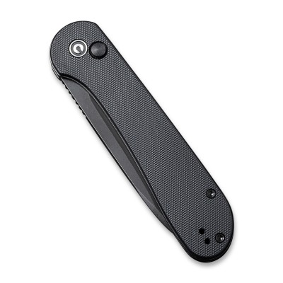 Складной нож CIVIVI Button Lock Elementum 14C28N Steel Black Stonewashed Handle G10 Black