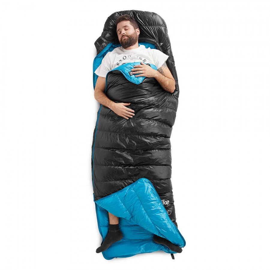 Мешок спальный Naturehike CW400 NH18C400-D с гусинным пухом, размер M, черный, молния слева, 6927595761663L
