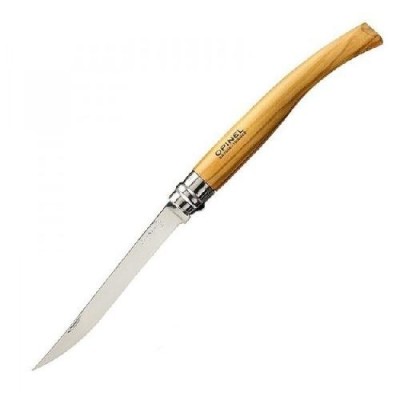 Нож филейный Opinel №12, нержавеющая сталь, рукоять оливковое дерево, 001145