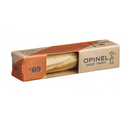 Нож Opinel №9, нержавеющая сталь, рукоять из оливкового дерева в картонной коробке, 002426