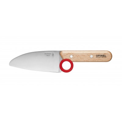 Нож шеф-повара Opinel+защита пальцев, деревянная рукоять, нержавеющая сталь, коробка, 001744