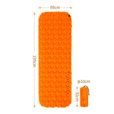 Коврик Naturehike спальный одноместный NH19Z032-P FC-10  оранжевый, 6976023922541 Коврик Naturehike спальный одноместный NH19Z032-P FC-10  оранжевый, 6976023922541