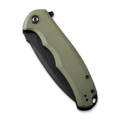 Складной нож CIVIVI Praxis 9Cr18MoV Steel Black Stonewashed Handle G10 OD Green