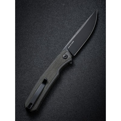 Складной нож SENCUT Scitus D2 Steel Black Stonewashed Handle Dark Green Canvas Micarta