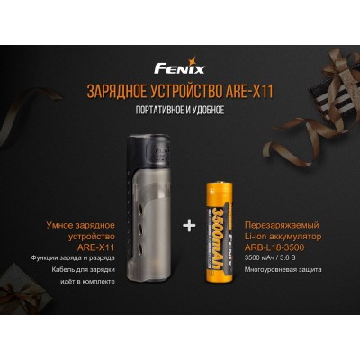 Набор зарядное устройство+аккумулятор на 18650 Fenix 3500 mAh Fenix ARE-X11 NEW