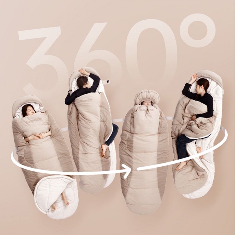 Спальный мешок Naturehike CNK2350WS026 PS300 облегченный коричневый,6976507664240